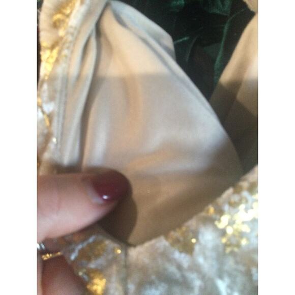 Vintage B.Darlin Womens Velvet Fairy Mini Dress Size 9 10 Cocktail Gold NEW Y2K - Picture 12 of 15